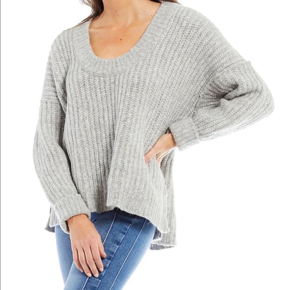 Free People Blue Bell Scoop Neck Cable Knit NWT
